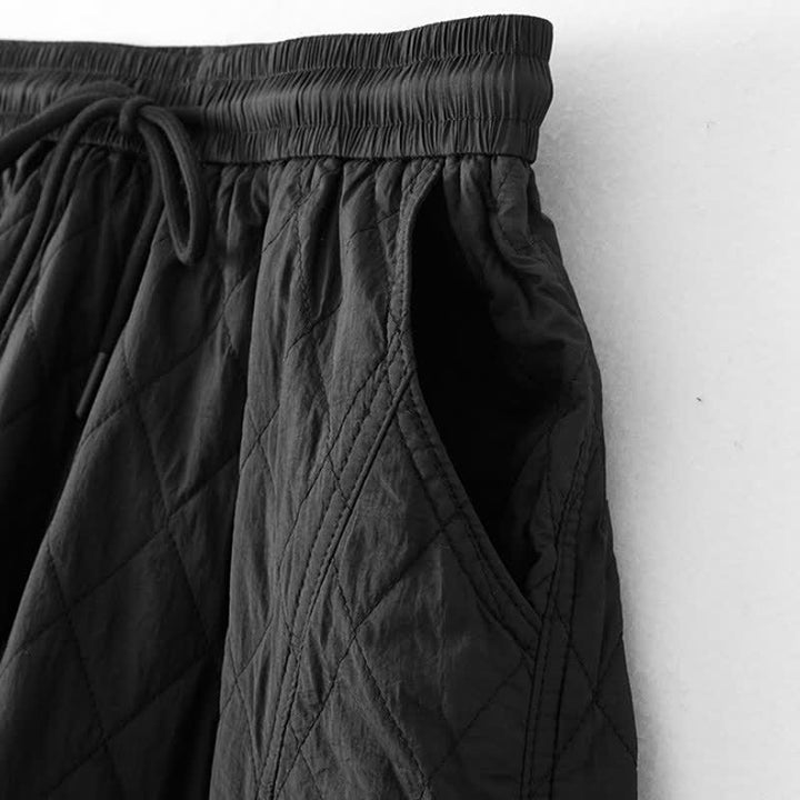 Buddha Stones Winter Minimalist Plain Drawstring Solid Ankle Pants Women's Straight Leg Pants With Pockets - image 9