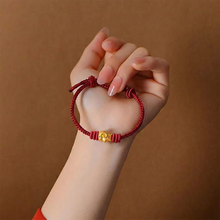 Buddha Stones Braided Red String Goat Charm Connection Bracelet - image 3