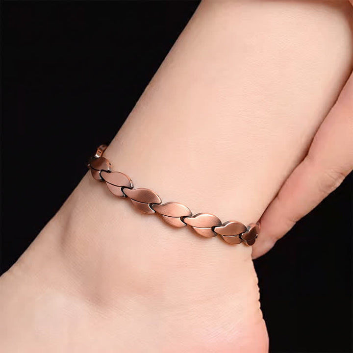 Buddha Stones Grounding Magnetic Copper Leaf  Wealth Anklet - image 2