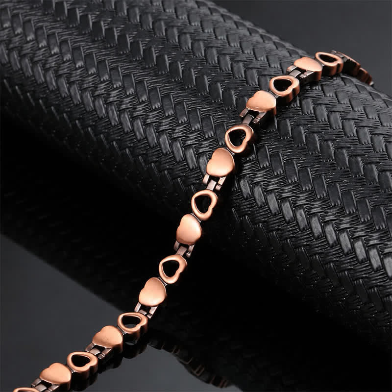 Buddha Stones Copper Magnetic Heart Link Harmonic Connection Anklet - image 3