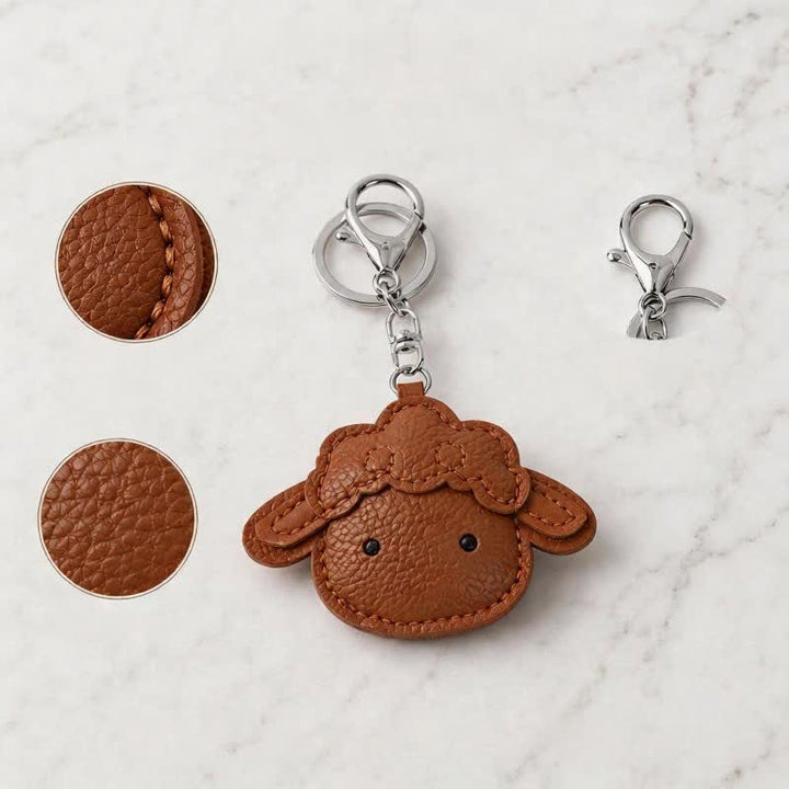 Buddha Stones Leather Lamb Charm Protection Keychains - image 6
