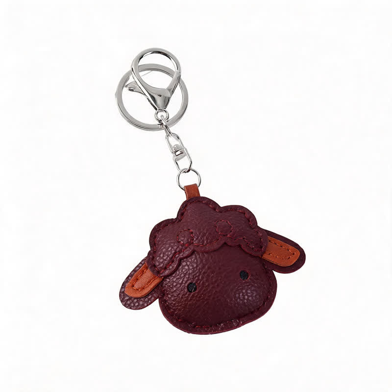 Buddha Stones Leather Lamb Charm Protection Keychains - image 9