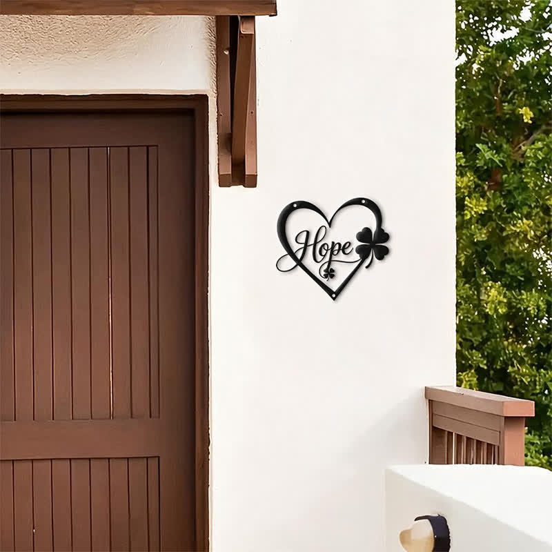 Buddha Stones Metal Hope Heart Lucky Clover Meaningful Symbols Wall Art - image 5