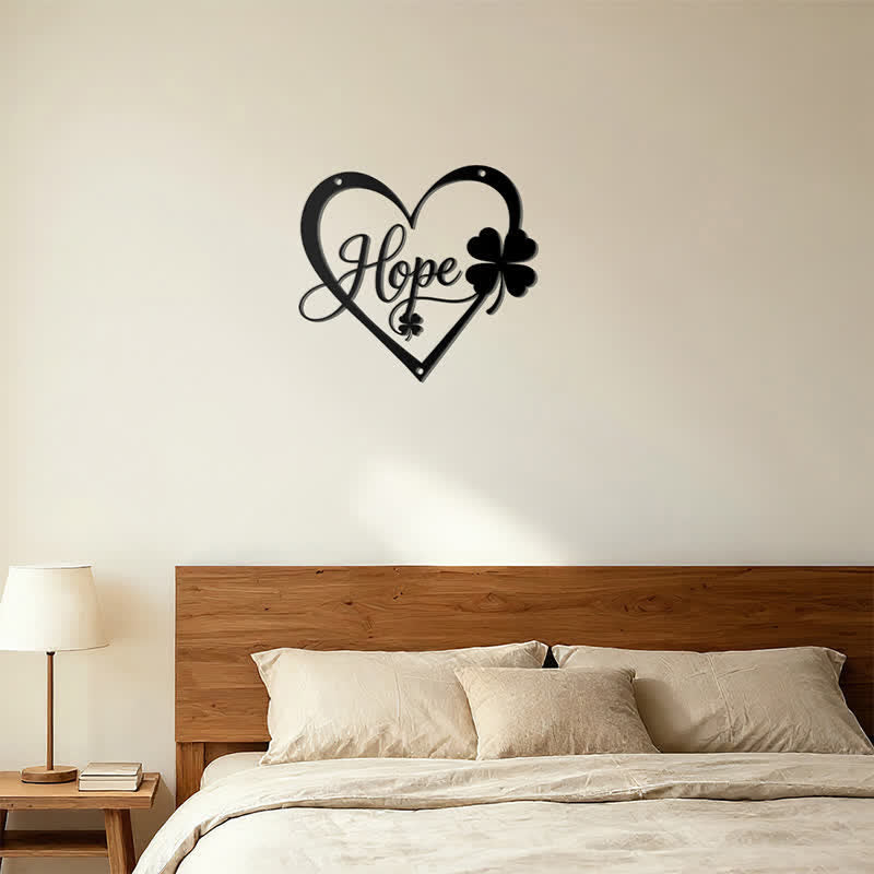Buddha Stones Metal Hope Heart Lucky Clover Meaningful Symbols Wall Art - image 12