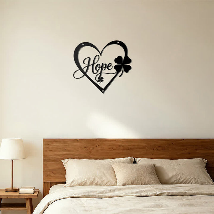 Buddha Stones Metal Hope Heart Lucky Clover Meaningful Symbols Wall Art - image 12