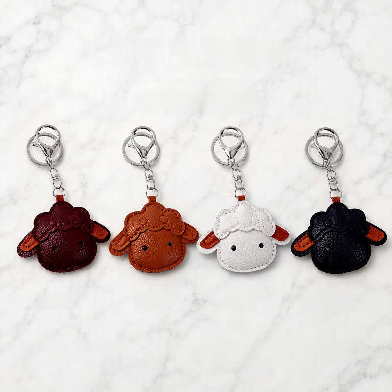 Buddha Stones Leather Lamb Charm Protection Keychains - image 12