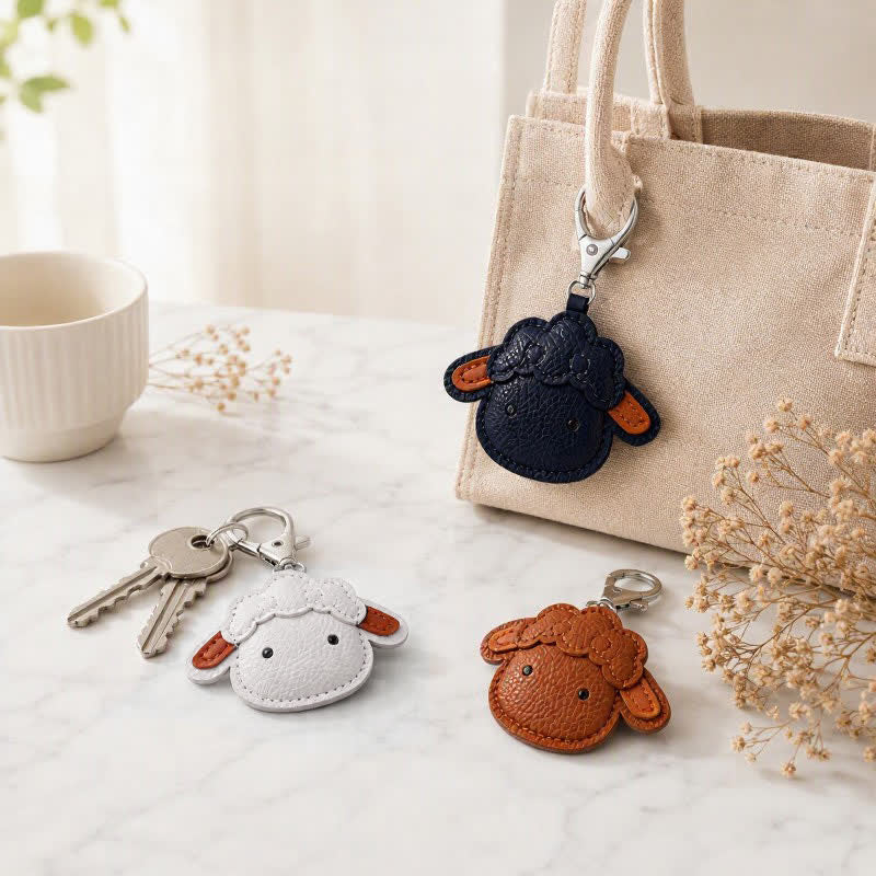 Buddha Stones Leather Lamb Charm Protection Keychains - image 10
