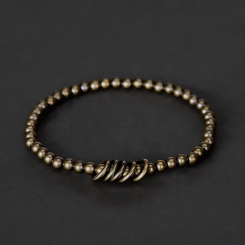 Buddha Stones 4mm Small Beads Brass Healing Bracelet - Wrist Circumference: 7.9–8.2 in (20–21 cm) - image 0