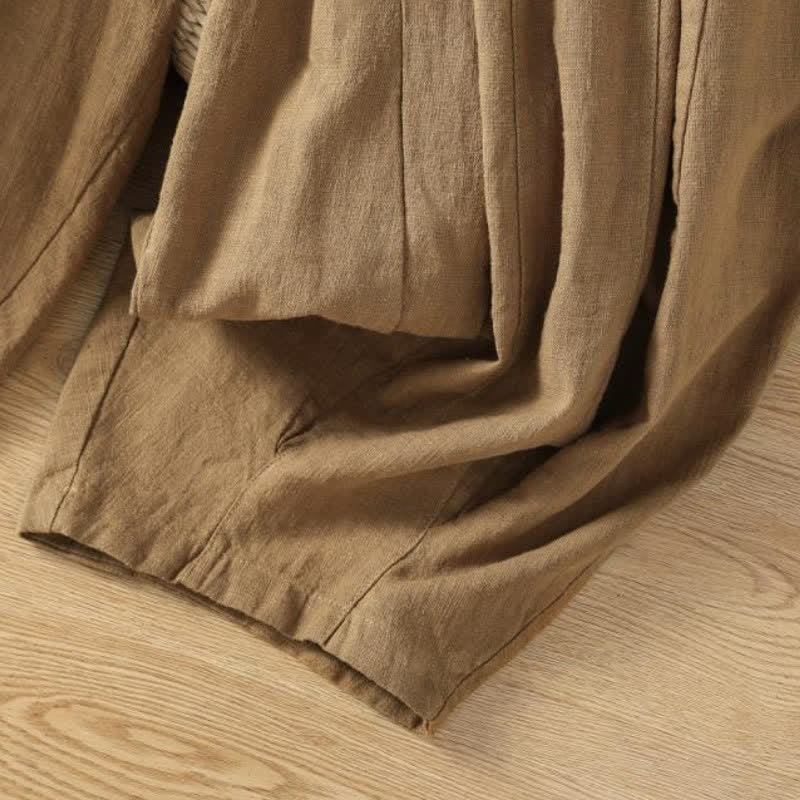 Buddha Stones Spring Summer Classic Casual Drawstring Solid Cropped Pants Women's Harem Pants With Pockets - image 12