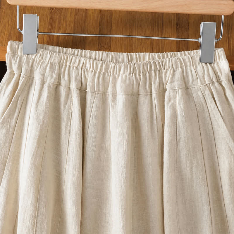 Buddha Stones Spring Summer Classic Casual Drawstring Solid Cropped Pants Women's Harem Pants With Pockets - image 3