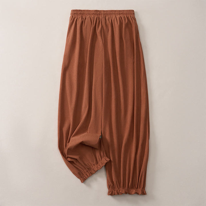 Buddha Stones Spring Casual Minimalist Drawstring Solid Ankle Pants Women's Harem Pants With Pockets - image 11