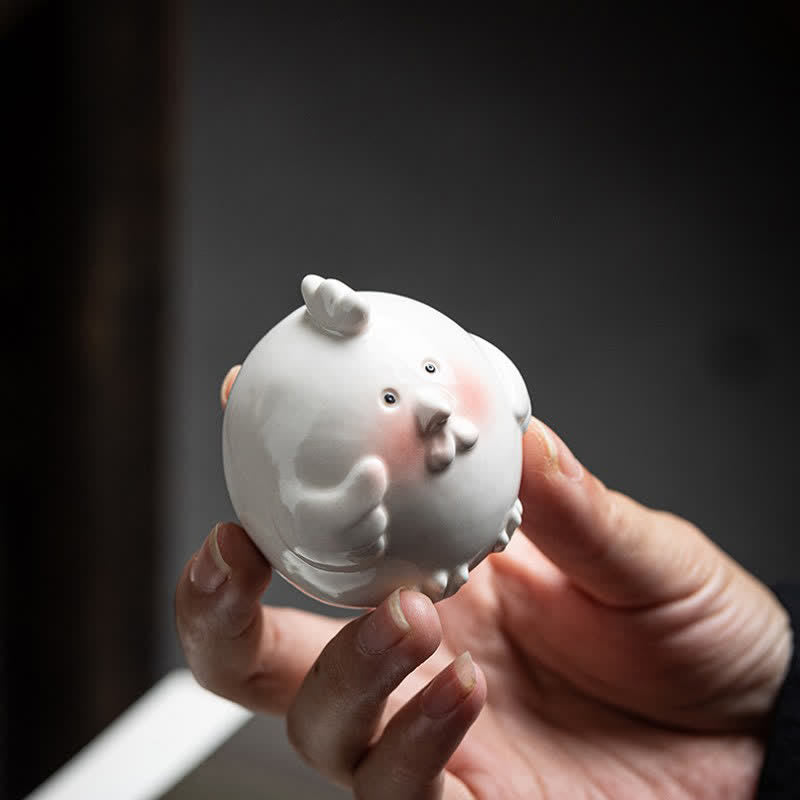Buddha Stones Ceramic Chinese Zodiac Purity Round Animal Display Cute Animal Decor - image 22