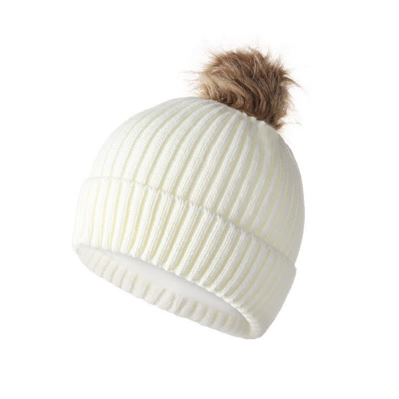 Buddha Stones Fall Winter Ribbed Knit Pom Pom Cozy Women's Scarf Hat Gloves - image 14