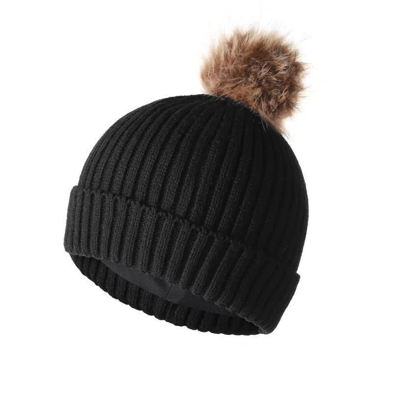 Buddha Stones Fall Winter Ribbed Knit Pom Pom Cozy Women's Scarf Hat Gloves - image 5