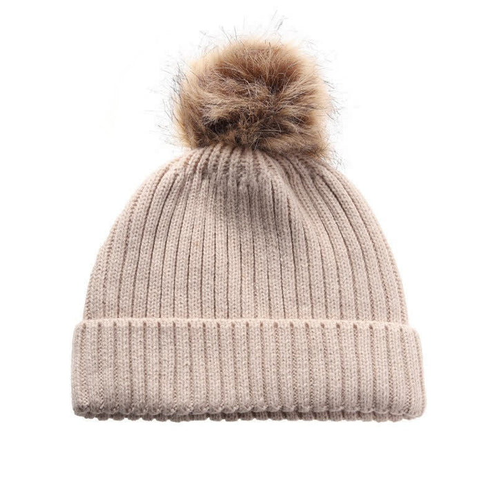 Buddha Stones Fall Winter Ribbed Knit Pom Pom Cozy Women's Scarf Hat Gloves - image 8