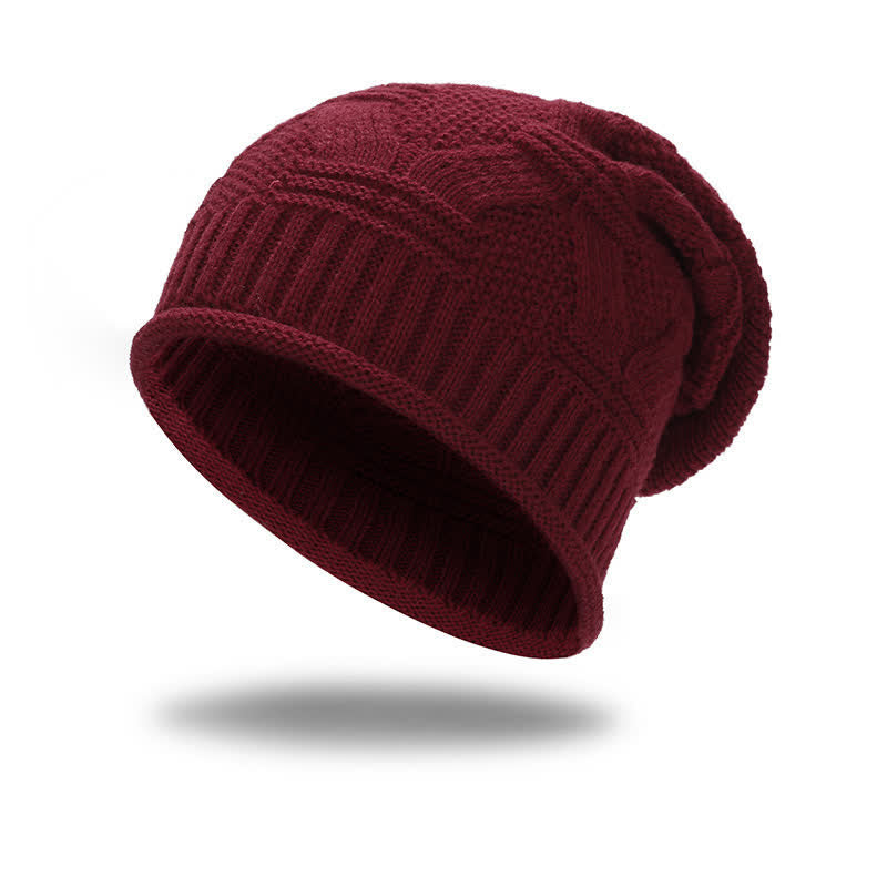 Buddha Stones Fall Winter Soft Ribbed Slouchy Knit Women's Hat - Maroon - image 4