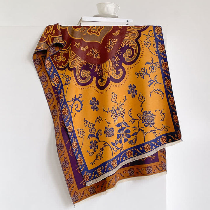Buddha Stones Fall Winter Vintage Floral Tassel Shawl Style Women's Scarf - image 11