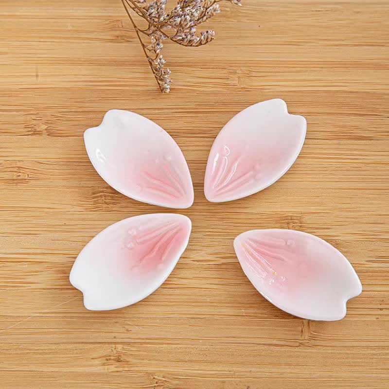 Buddha Stones Pink Sakura Petal Ceramic Japanese Style Elegant Chopstick Holder - image 4