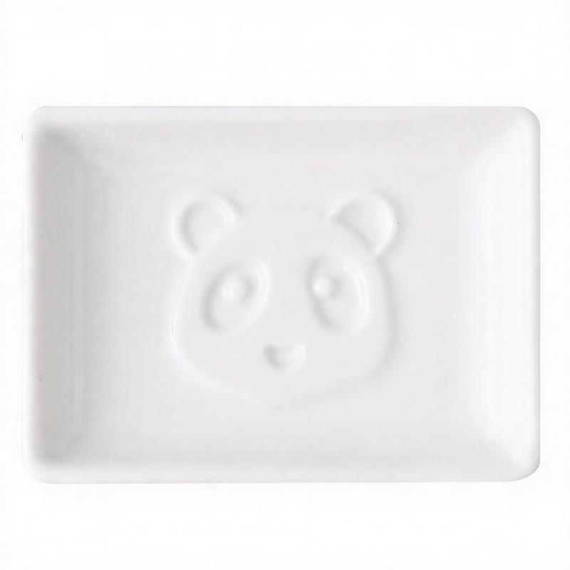 Buddha Stones White Ceramic Panda Relief Mini Sauce Dish - Square(Approx. 9 cm × 6.5 cm × 1.8 cm) - Head - image 8