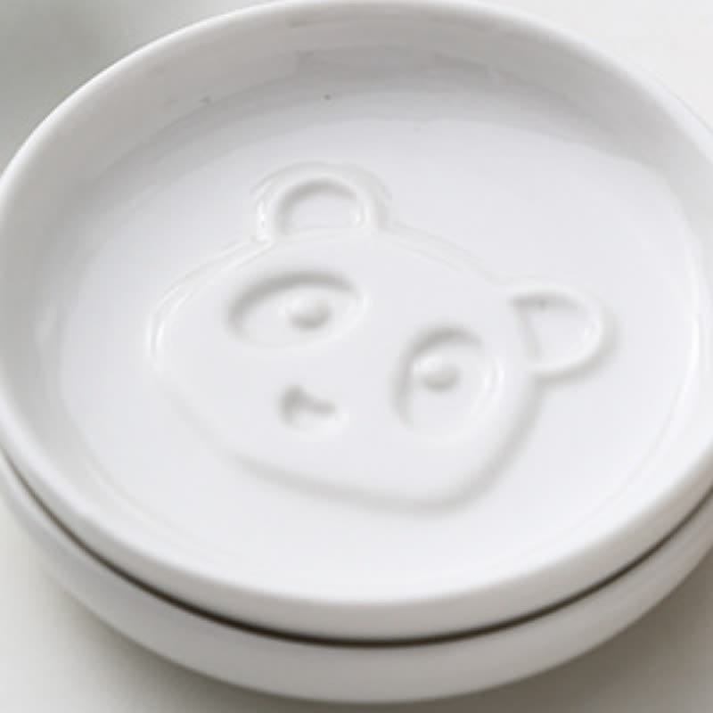 Buddha Stones White Ceramic Panda Relief Mini Sauce Dish - image 11