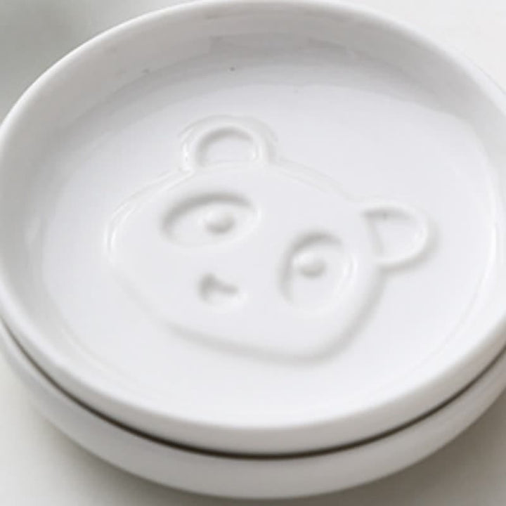 Buddha Stones White Ceramic Panda Relief Mini Sauce Dish - image 11