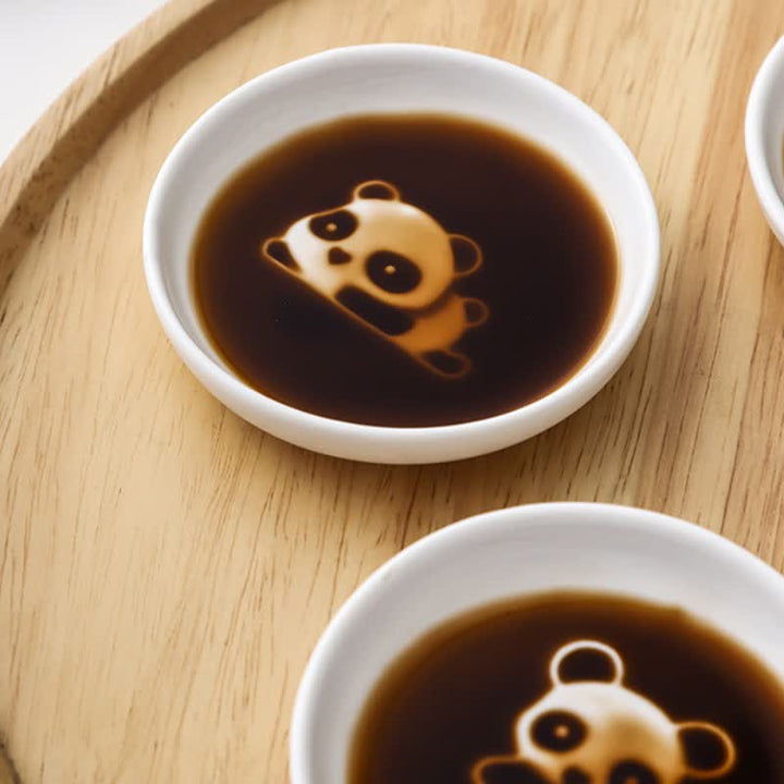 Buddha Stones White Ceramic Panda Relief Mini Sauce Dish - image 15
