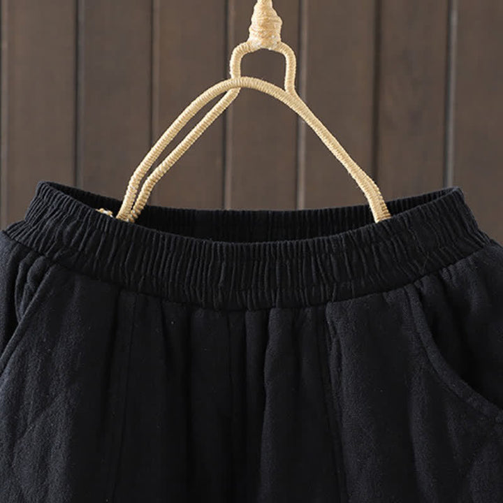 Buddha Stones Fall Winter Casual Drawstring Geometric Ankle Pants Women's Harem Pants With Pockets - image 11