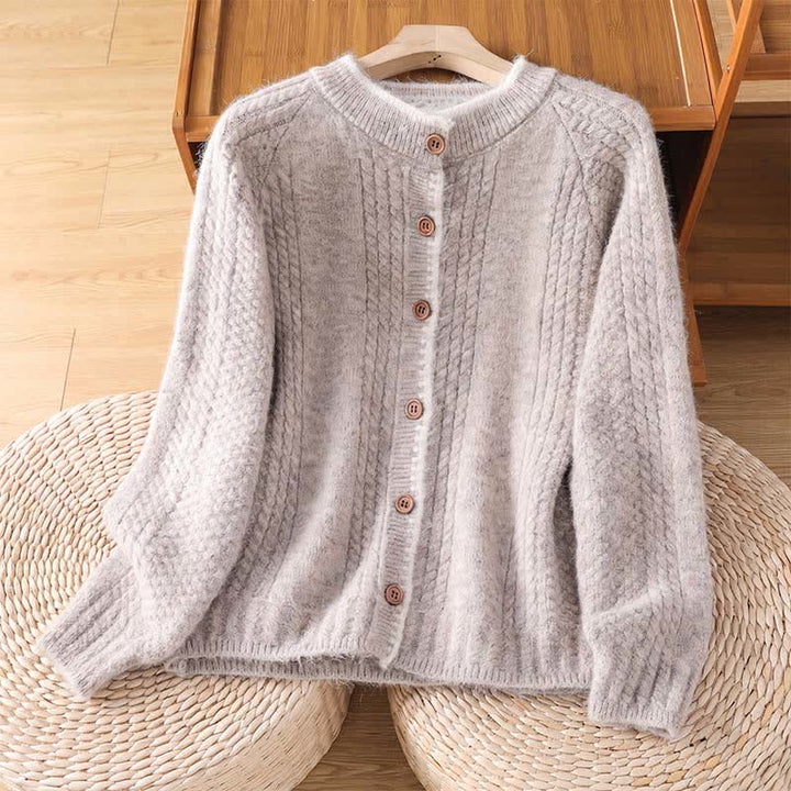 Buddha Stones Fall Winter Casual Vintage Button-Up Solid Cotton Women's Knitwear Cardigan - Linen - US4-6, UK/AU8-10, EU36-38 (F) - image 14