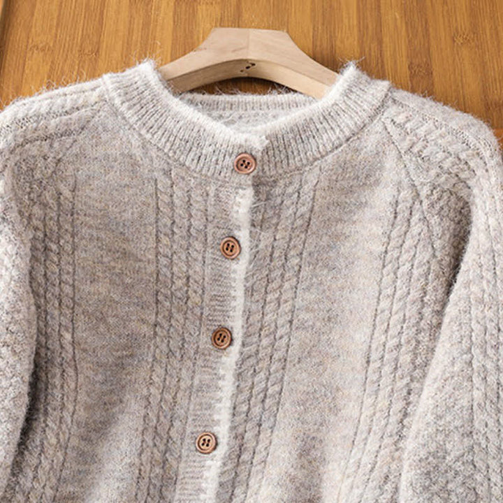 Buddha Stones Fall Winter Casual Vintage Button-Up Solid Cotton Women's Knitwear Cardigan - image 16