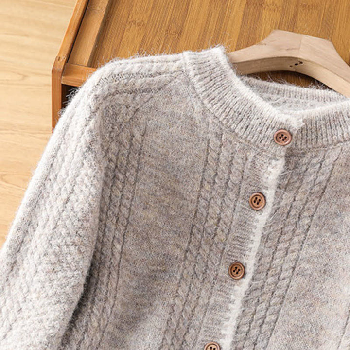 Buddha Stones Fall Winter Casual Vintage Button-Up Solid Cotton Women's Knitwear Cardigan - image 18