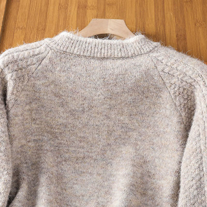 Buddha Stones Fall Winter Casual Vintage Button-Up Solid Cotton Women's Knitwear Cardigan - image 17