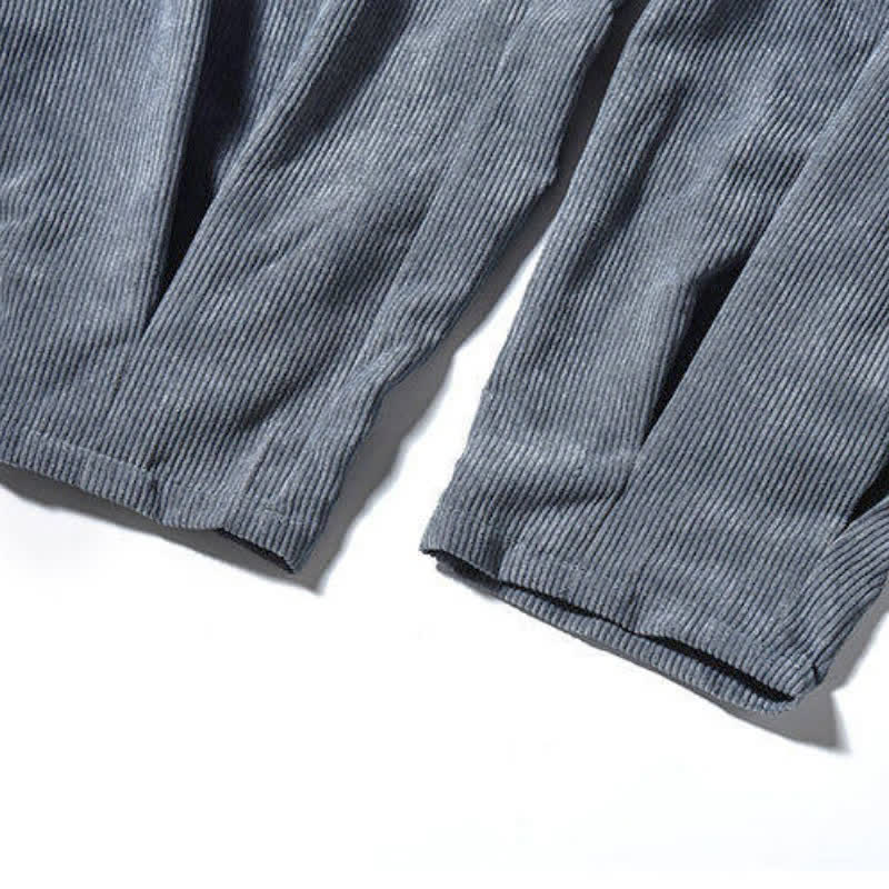 Buddha Stones Fall Winter Retro Casual Drawstring Solid Ankle Pants Corduroy Men's Harem Pants With Pocket - image 11