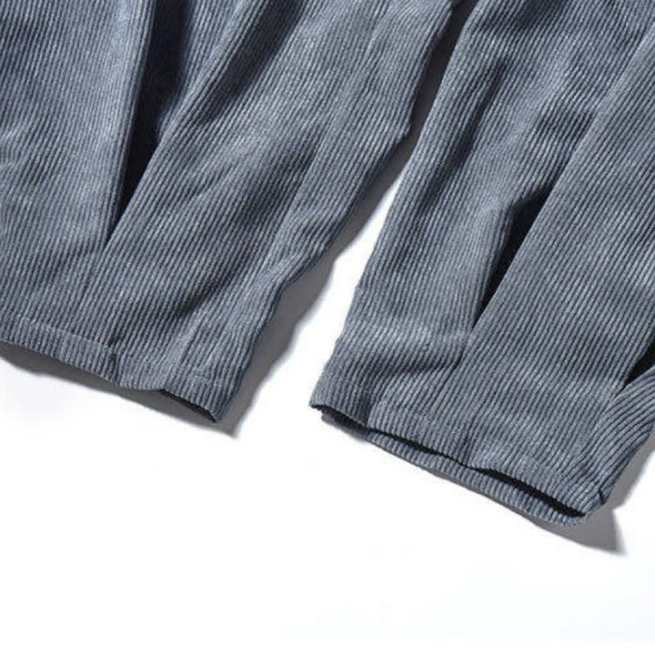 Buddha Stones Fall Winter Retro Casual Drawstring Solid Ankle Pants Corduroy Men's Harem Pants With Pocket - image 11