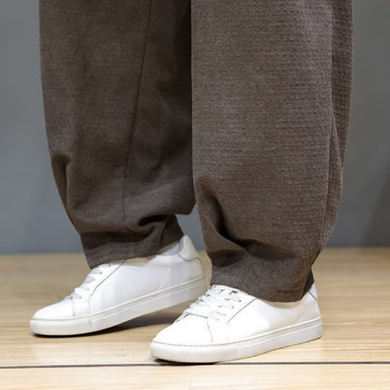 Buddha Stones Spring Fall Casual Drawstring Solid Ankle Pants Men's Tapered Pants With Pockets - image 26