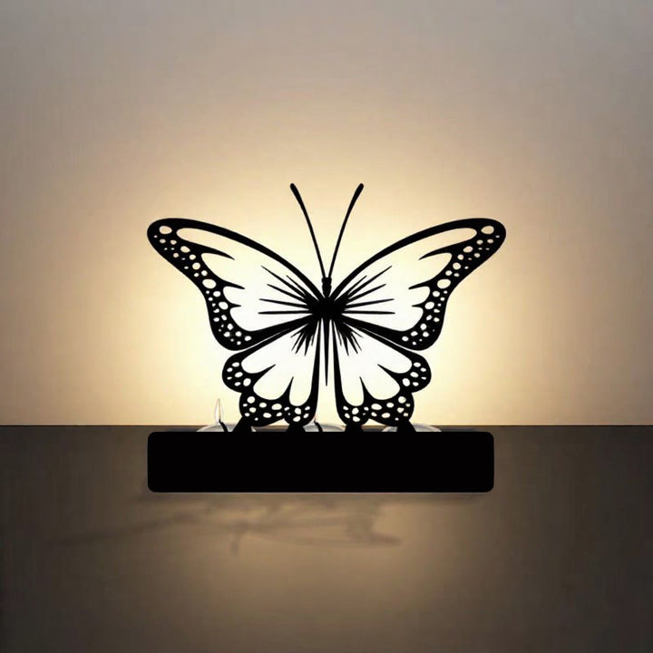 Buddha Stones Black Iron Butterfly Transformation Three Light Candle Holder - image 6
