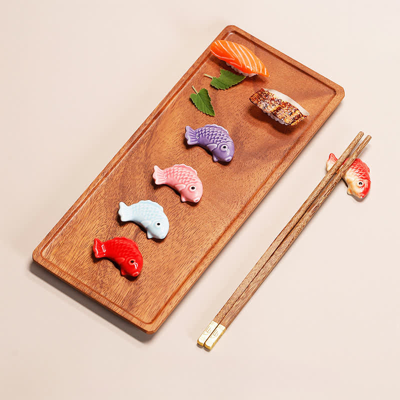 Buddha Stones Hand-Painted Ceramic Mini Koi Fish Wealth Chopstick Holder - image 8