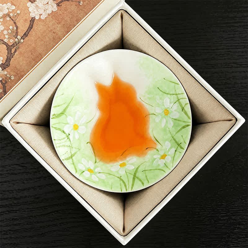 Buddha Stones Hand-Painted Cat Pattern Floral Ceramic Tea Cup 30 ml - Daisies in the Breeze(Gift Box) - Approx. 30 ml - image 25