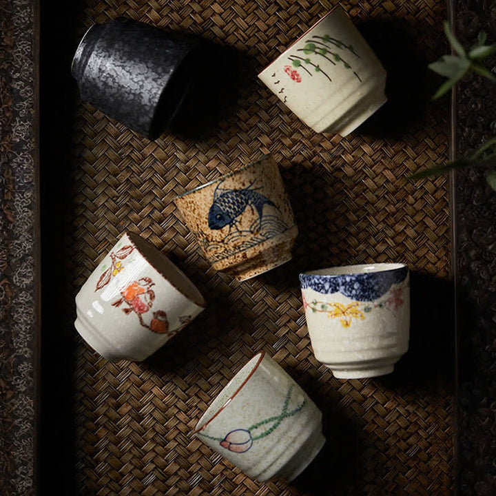 Buddha Stones Hand-Painted Lotus Flower Bird Koi Fish Willow Pattern Purity Ceramic Tea Cup 150 ml - image 17