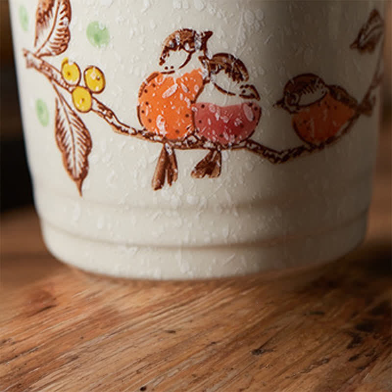 Buddha Stones Hand-Painted Lotus Flower Bird Koi Fish Willow Pattern Purity Ceramic Tea Cup 150 ml - image 4