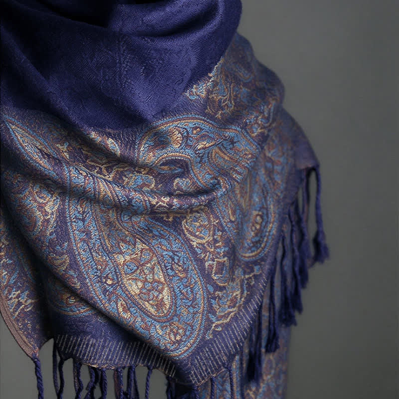Buddha Stones Spring Fall Paisley Tassel Elegant Women's Scarf - image 16