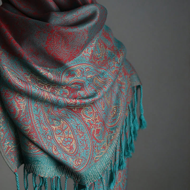 Buddha Stones Spring Fall Paisley Tassel Elegant Women's Scarf - image 12