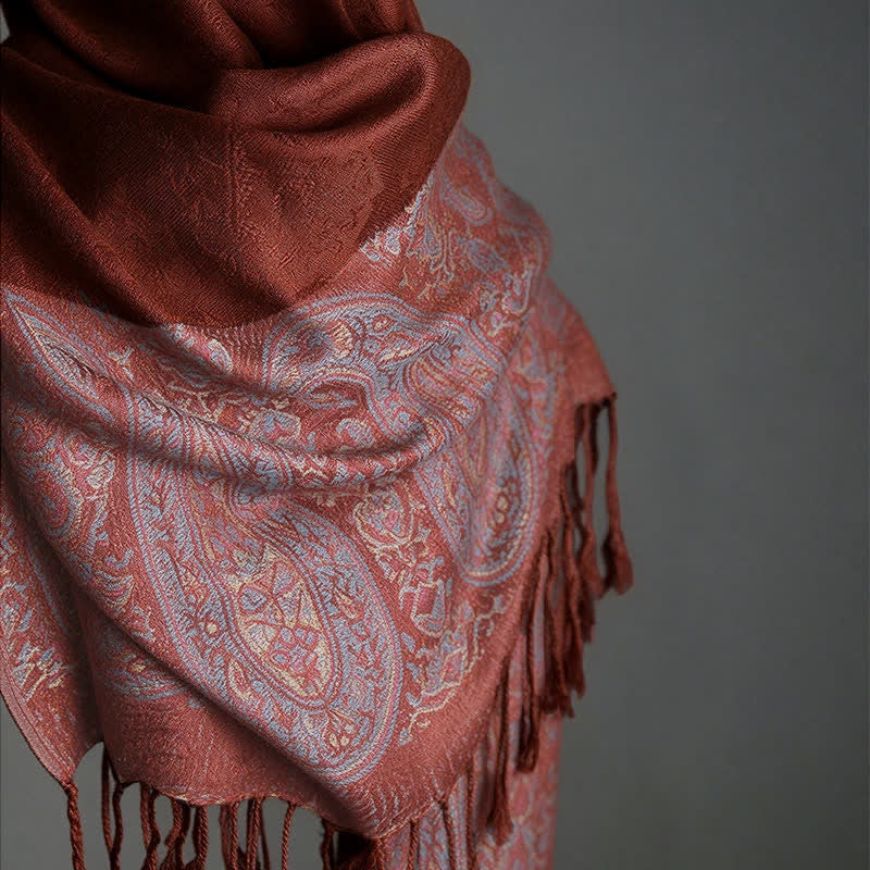 Buddha Stones Spring Fall Paisley Tassel Elegant Women's Scarf - image 21