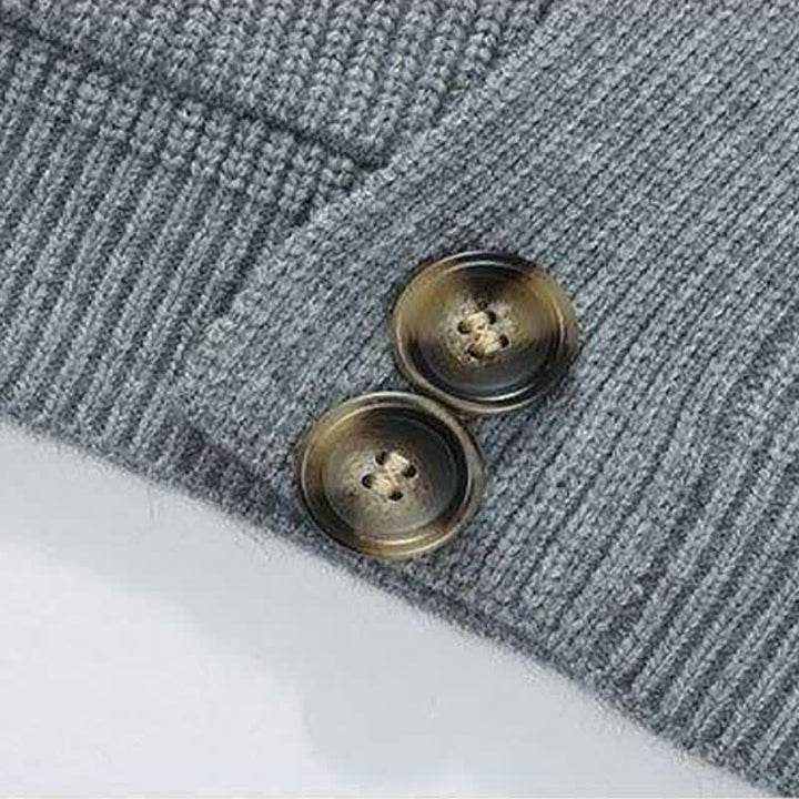 Buddha Stones Fall Winter Casual Button-Up Solid Knit Cardigan Men's Knitwear With Pockets - image 9