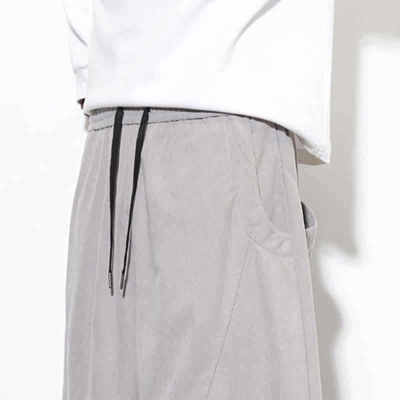 Buddha Stones Fall Classic Simple Drawstring Solid Ankle Pants Corduroy Men's Tapered Pants With Pocket - image 34