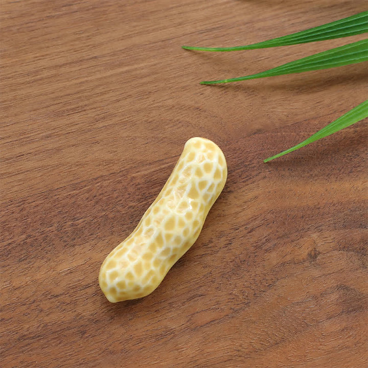 Buddha Stones Ceramic Food Style Mini Chopstick Holder - Peanuts Approx. 5.4 × 1.6 × 1.1 cm - image 14