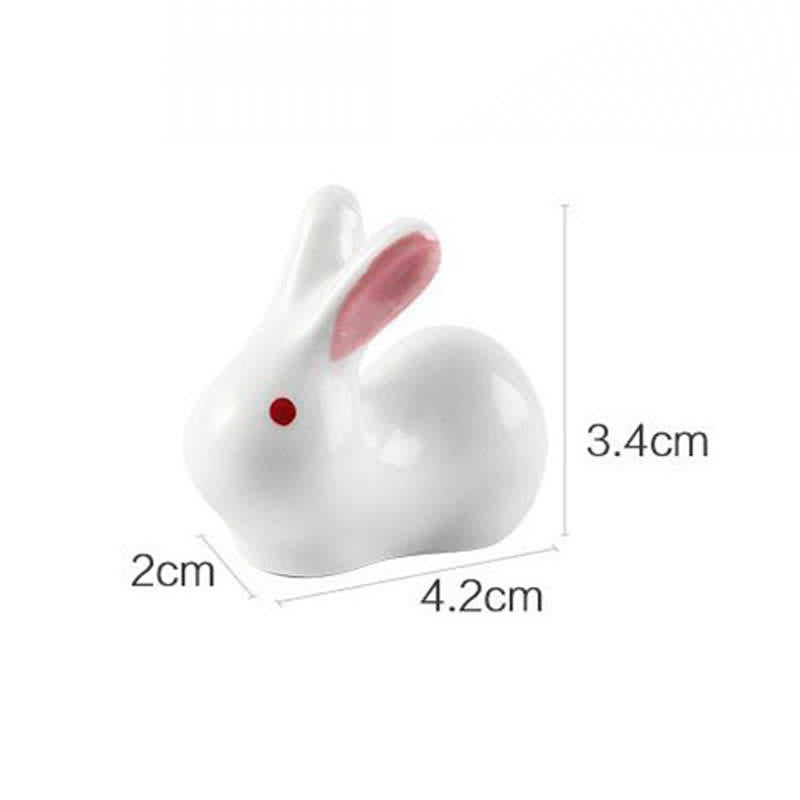 Buddha Stones Small Ceramic Rabbit Design Chopstick Holder - image 8