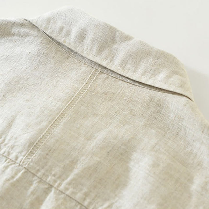 Buddha Stones Spring Casual Minimalist Button-Up Drawstring Solid Men's Long Sleeve Shirts - image 4