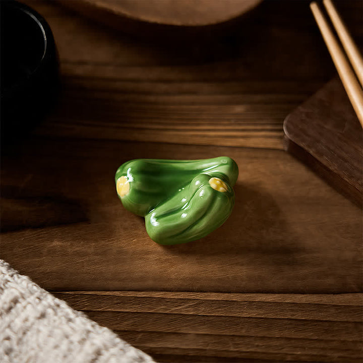 Buddha Stones Ceramic Vegetable Design Mini Tabletop Chopstick Holder - image 41