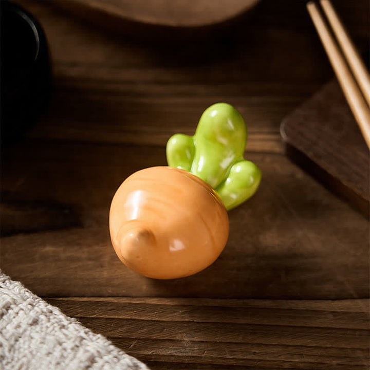 Buddha Stones Ceramic Vegetable Design Mini Tabletop Chopstick Holder - image 46