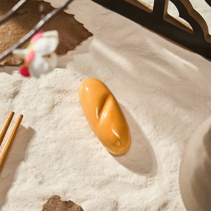 Buddha Stones Ceramic Food Style Mini Chopstick Holder - Small Bread Rolls Approx. 4.8 × 2 × 1.3 cm - image 15